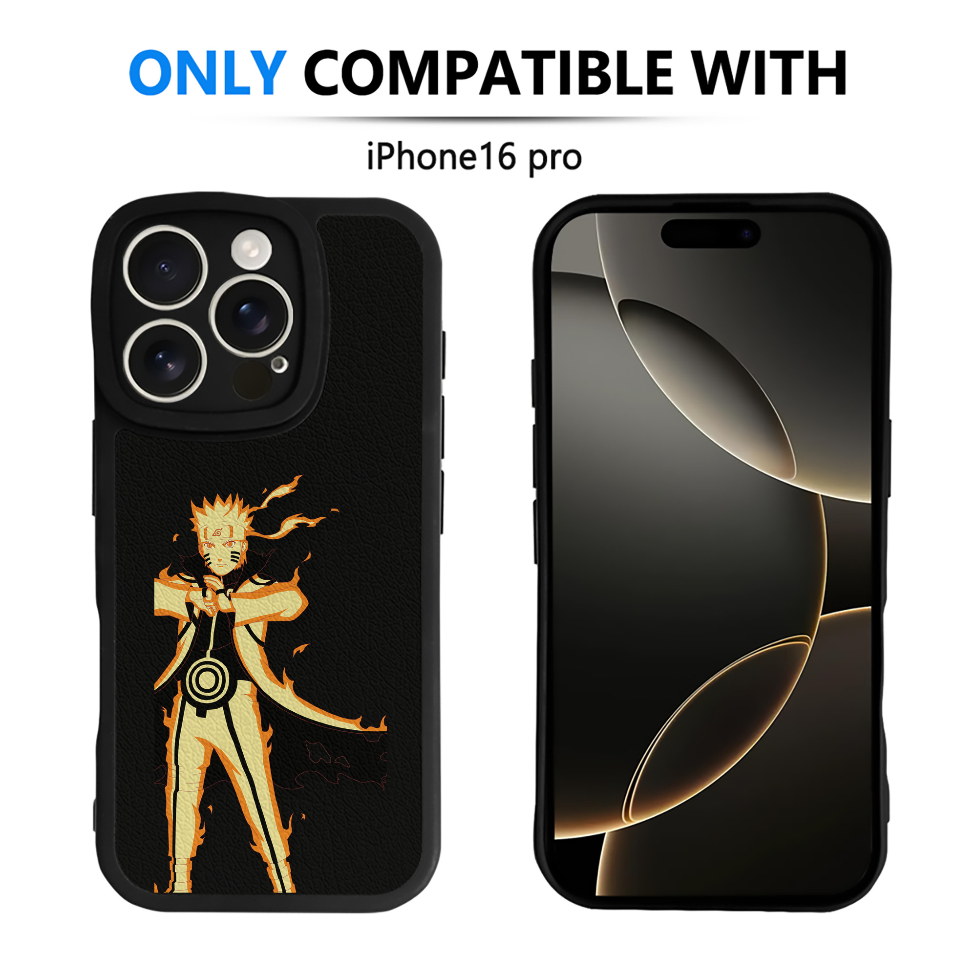 （画像用） NARUTO -ナルト- うずまき ナルト Uzumaki Naruto 【iPhone 16シリーズ対応】シリコンスマホケース（レザー調） 材質：シリコン